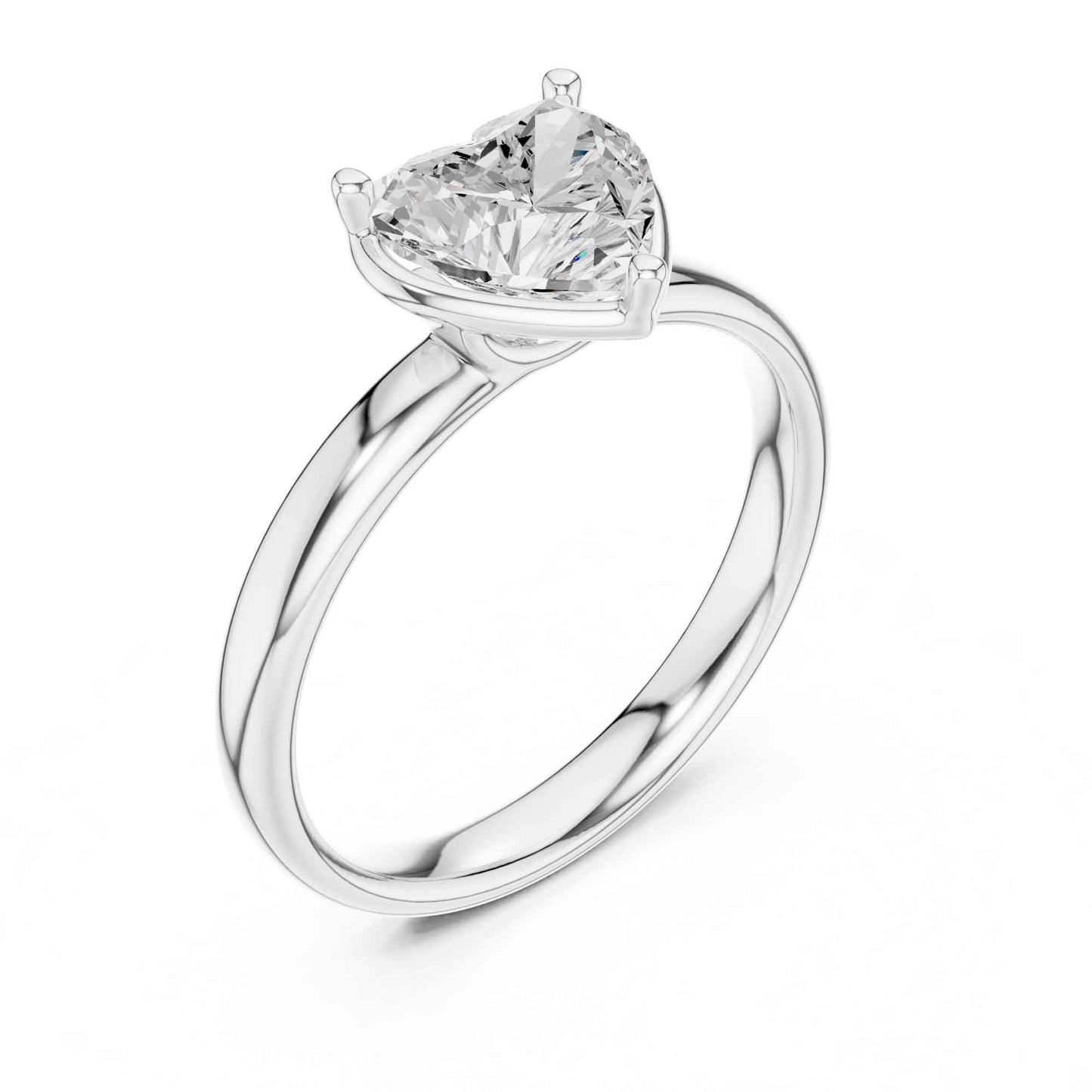 1.5 Carat Heart-Shaped Solitaire Diamond Ring