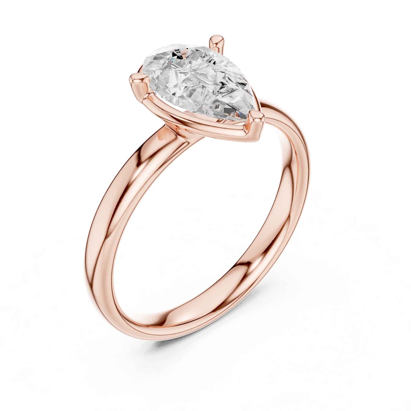 1.5 Carat Pear Cut Solitaire Diamond Engagement Ring