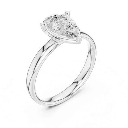 1.5 Carat Pear Cut Solitaire Diamond Engagement Ring