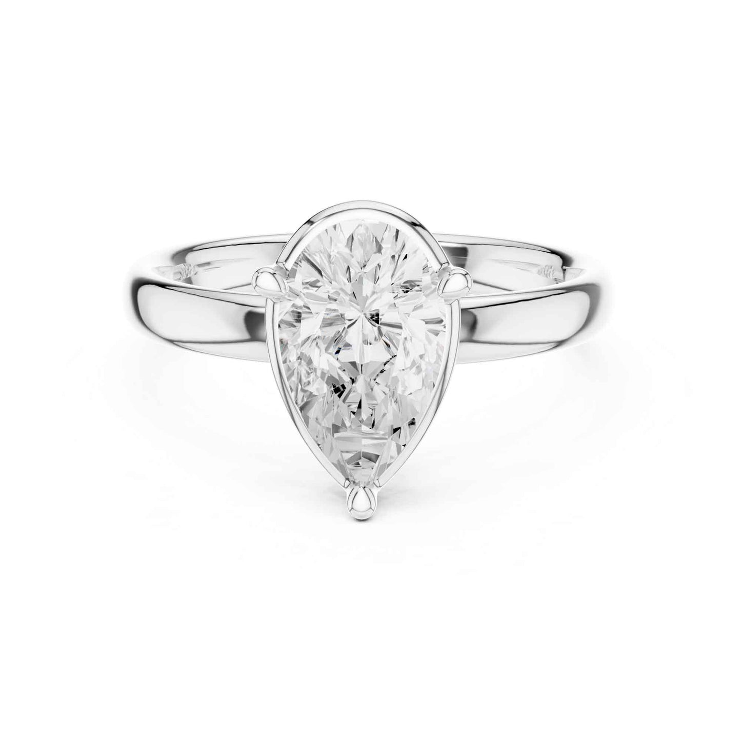 1.5 Carat Pear Cut Solitaire Diamond Engagement Ring