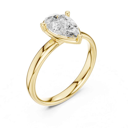1.5 Carat Pear Cut Solitaire Diamond Engagement Ring