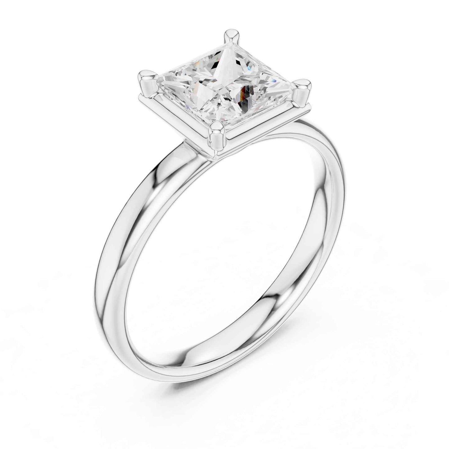 1.5 Carat Timeless Princess Cut Diamond Ring with Minimalist Band