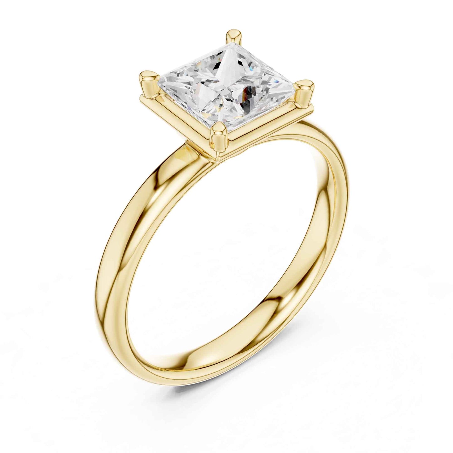 1.5 Carat Timeless Princess Cut Diamond Ring with Minimalist Band