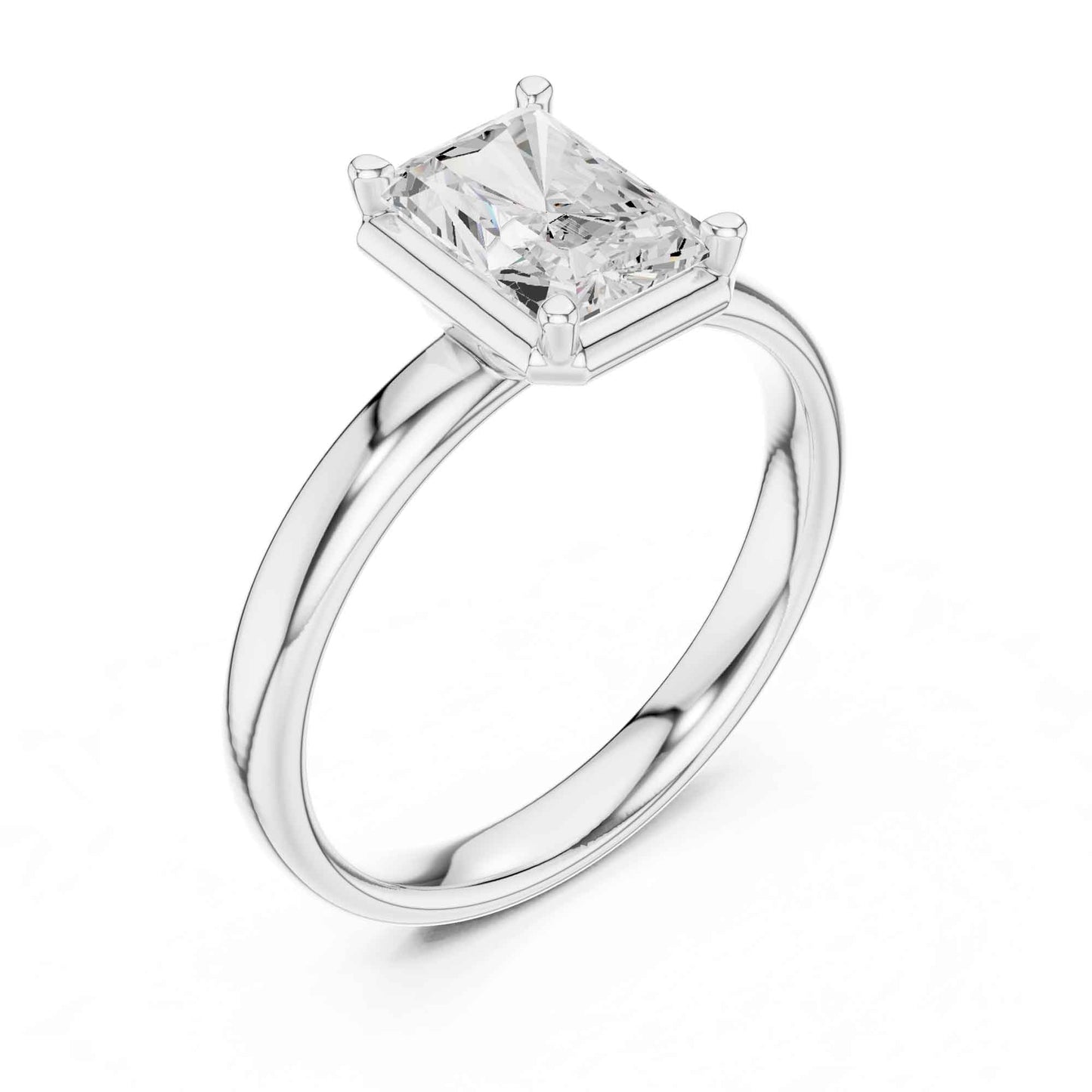 1.5 Carat Radiant Cut Diamond Solitaire Engagement Ring