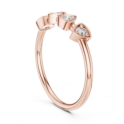 Round Cut Diamond Wedding Band with Shared Prong Setting