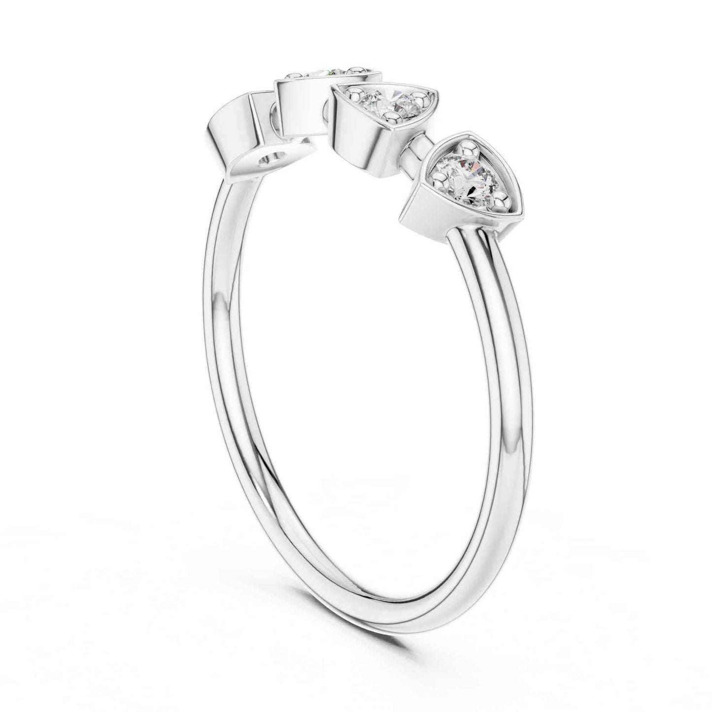 Round Cut Diamond Wedding Band with Shared Prong Setting