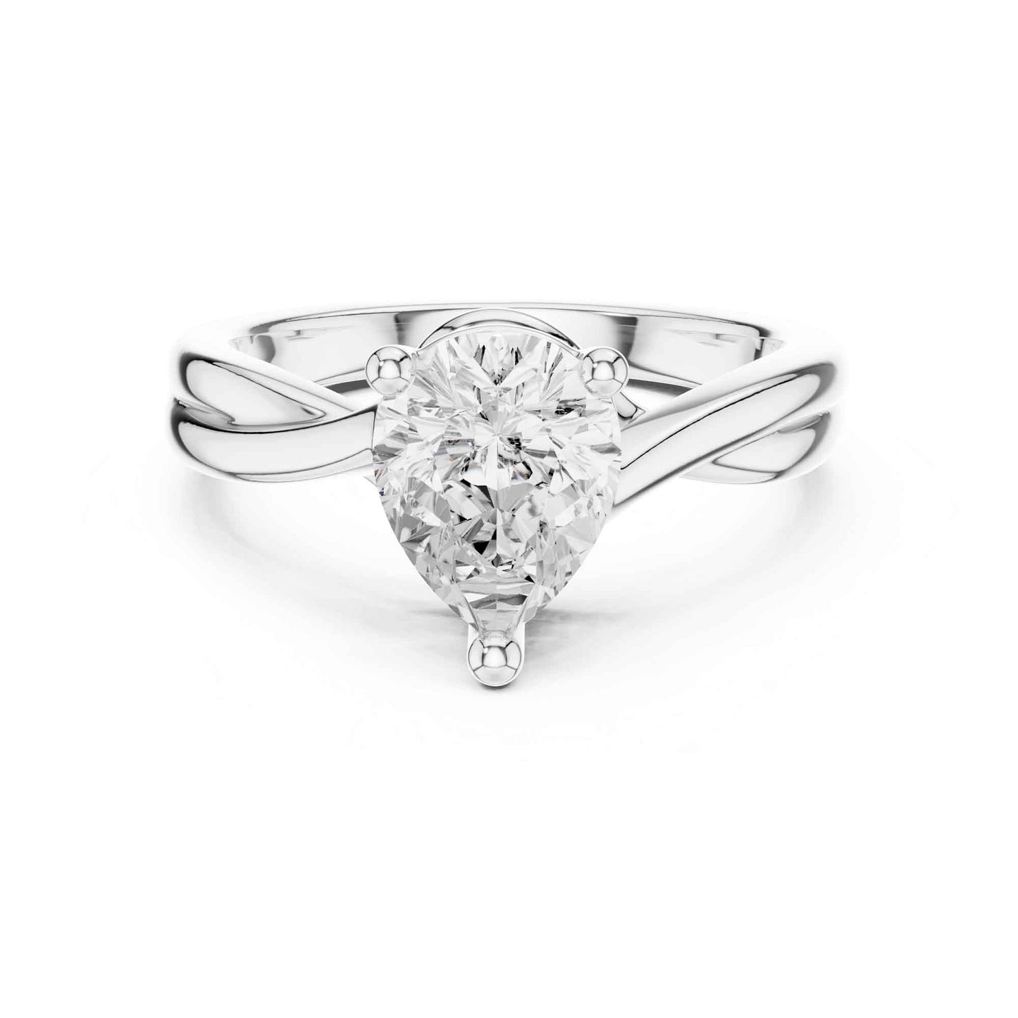 2 Carat Elegant Pear Cut Lab Grown Diamond Engagement Ring