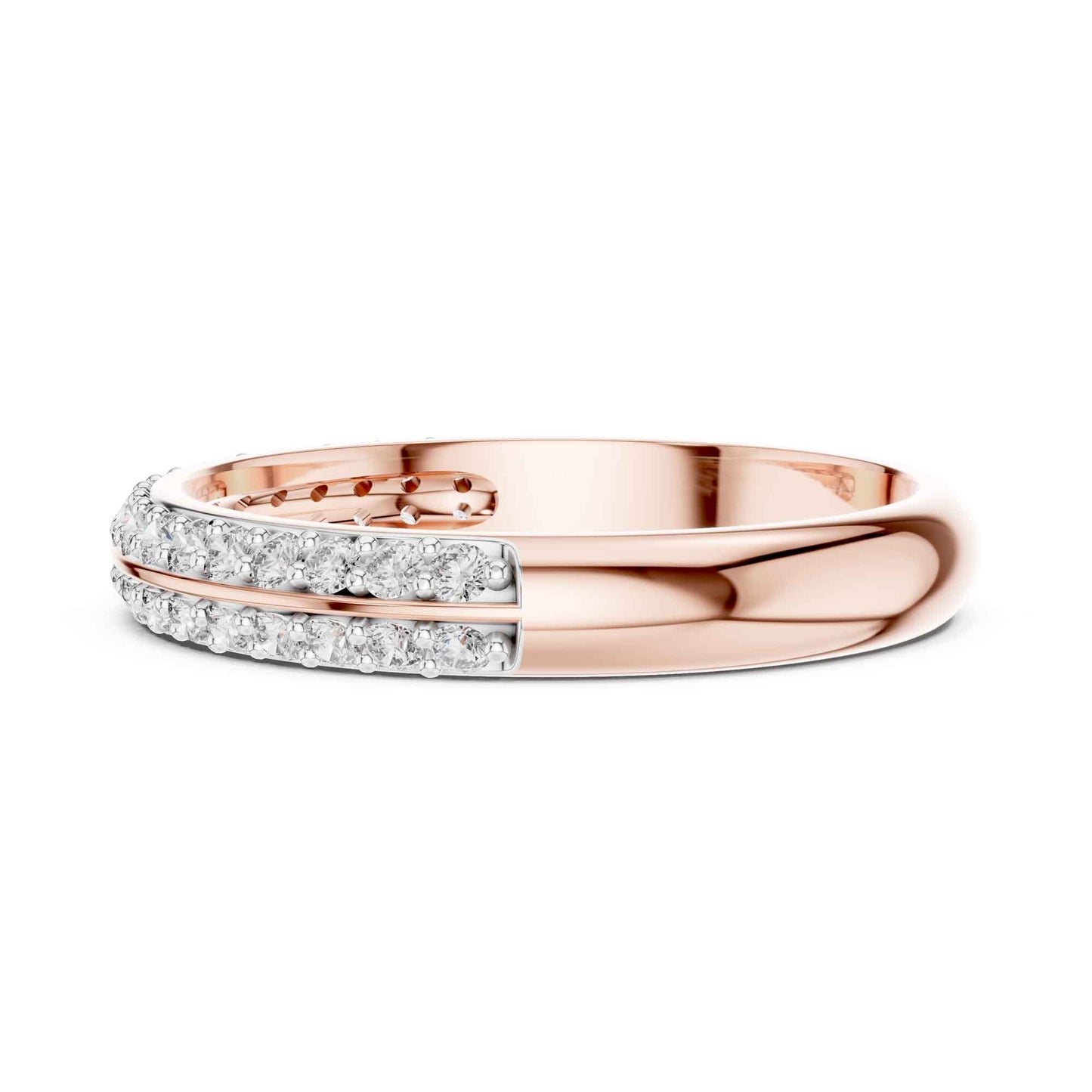 Statement Diamond Wedding Band with Two Rows
