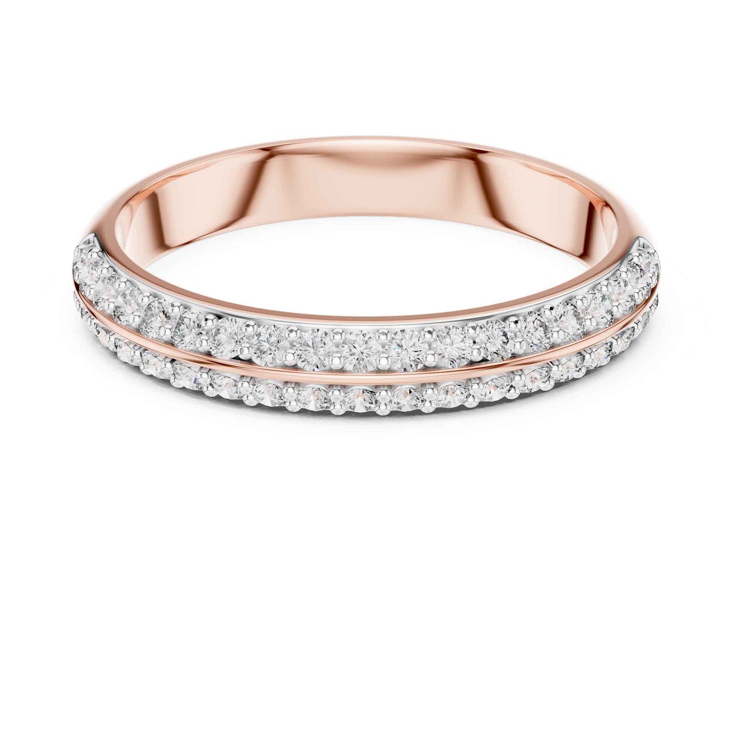 Statement Diamond Wedding Band with Two Rows