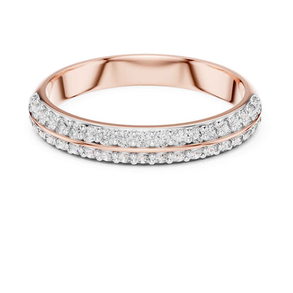 Statement Diamond Wedding Band with Two Rows