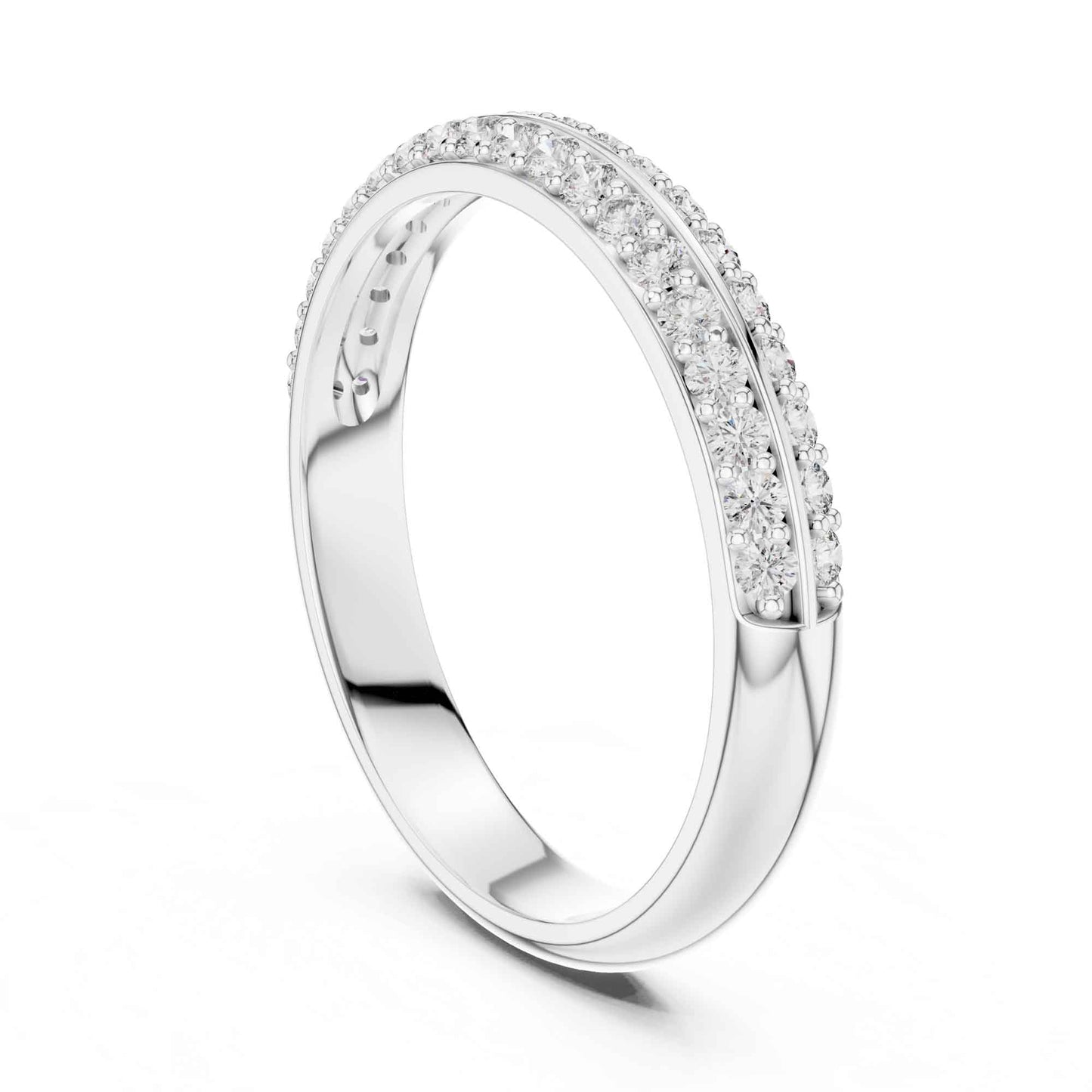 Statement Diamond Wedding Band with Two Rows