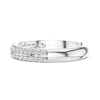 Statement Diamond Wedding Band with Two Rows