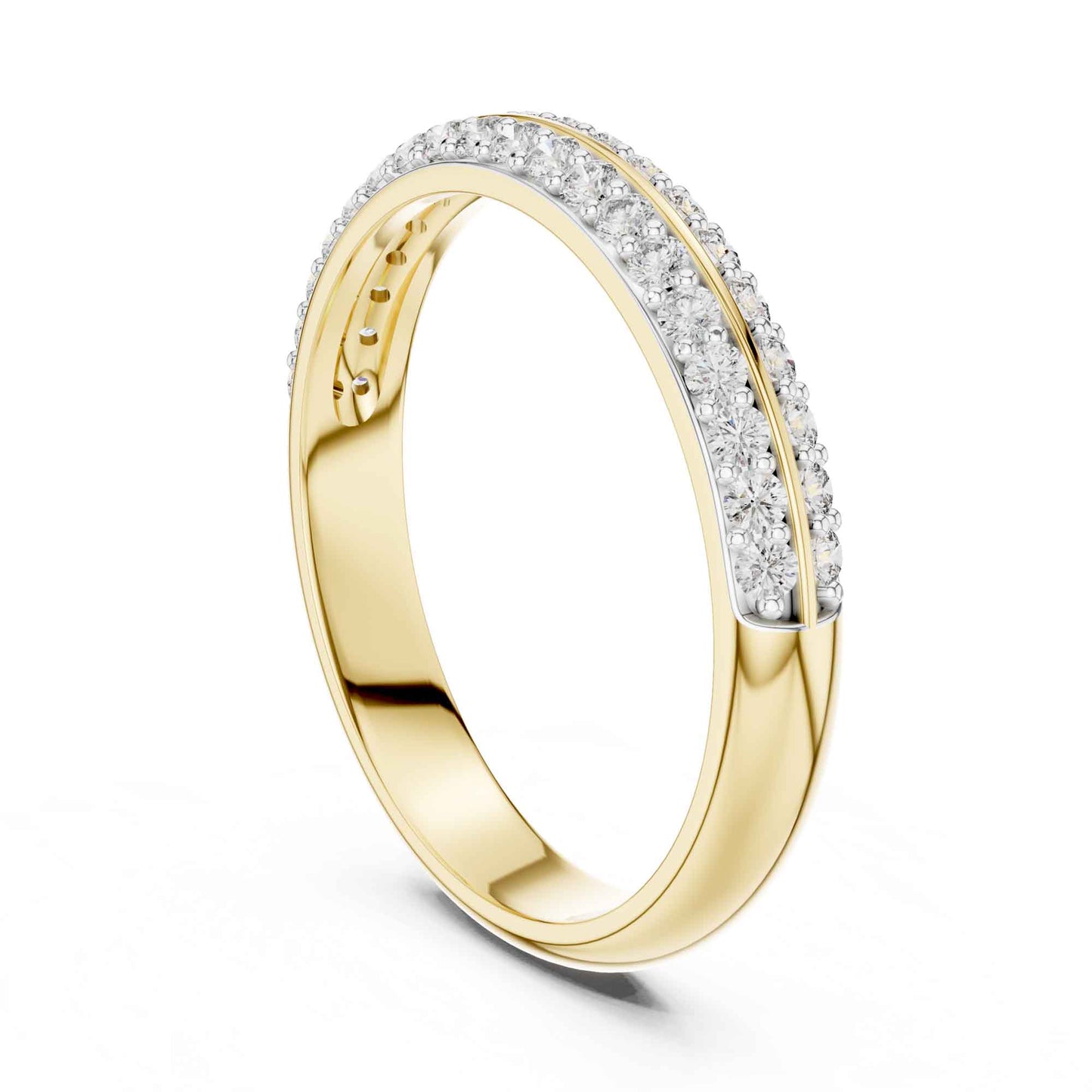 Statement Diamond Wedding Band with Two Rows