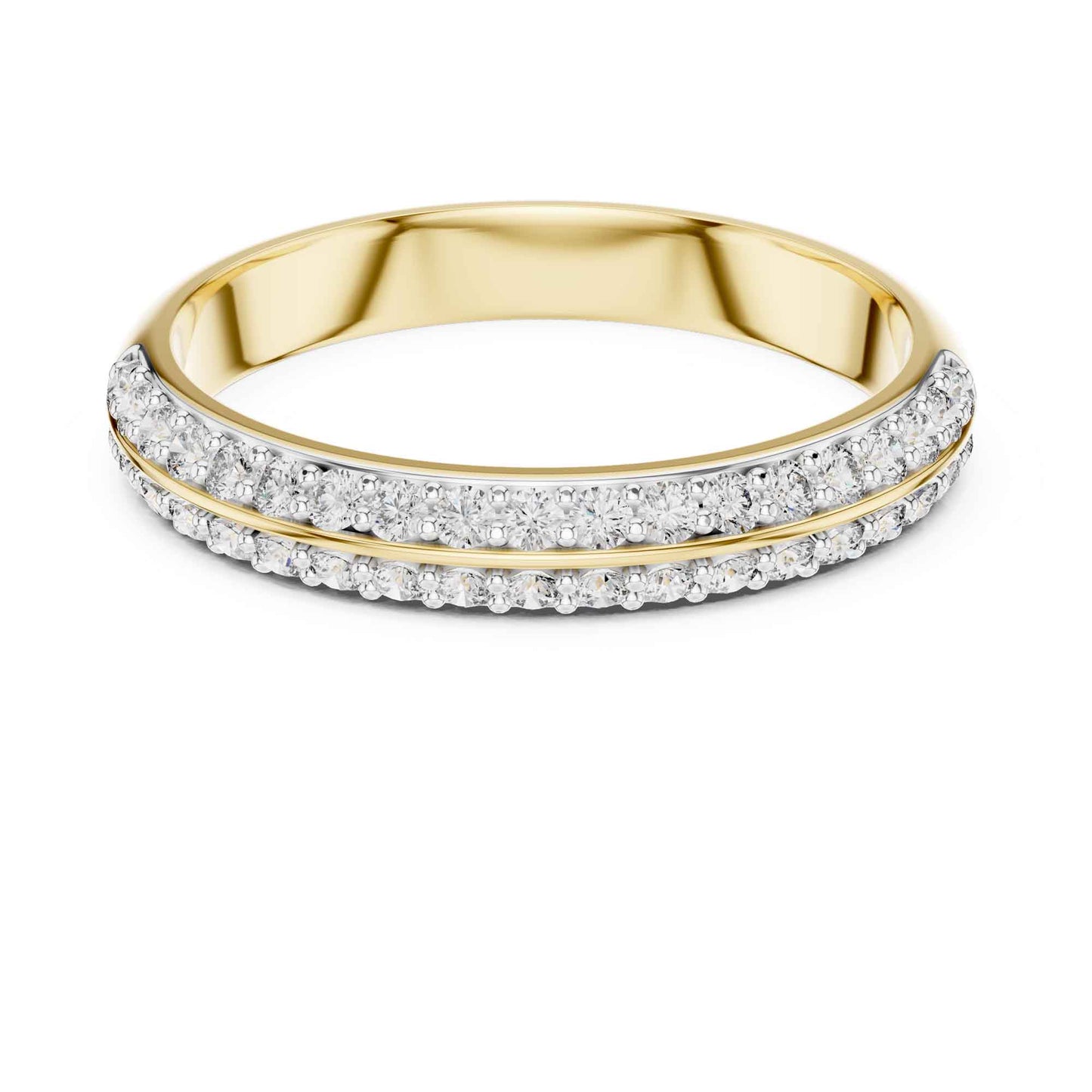 Statement Diamond Wedding Band with Two Rows
