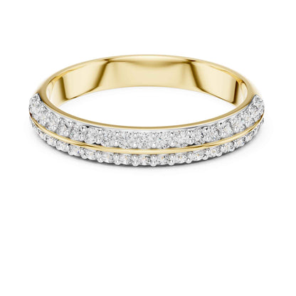Statement Diamond Wedding Band with Two Rows