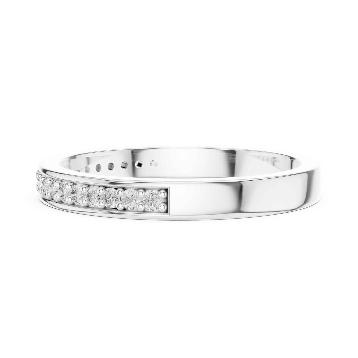 Simple Lab Created Diamond Band with Channel Stones