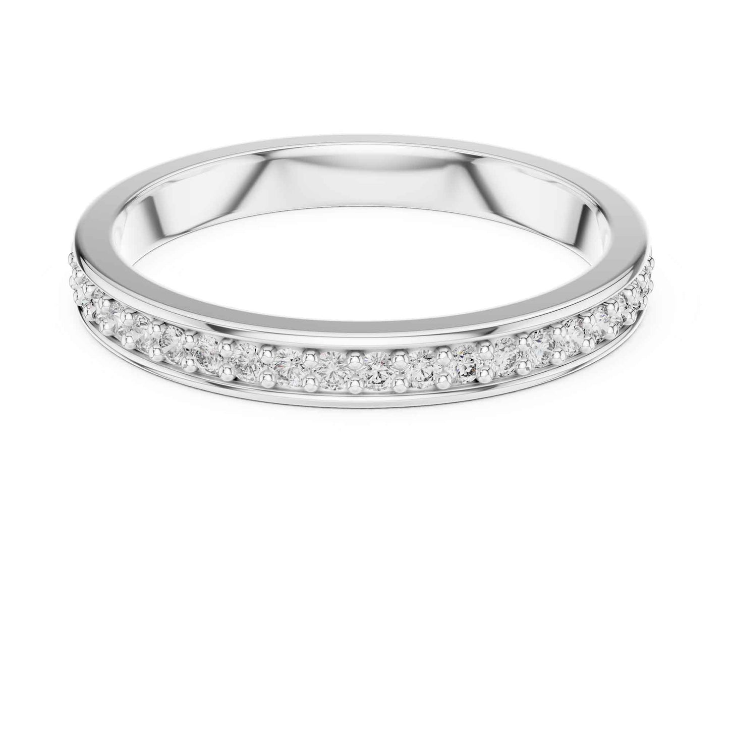 Simple Lab Created Diamond Band with Channel Stones