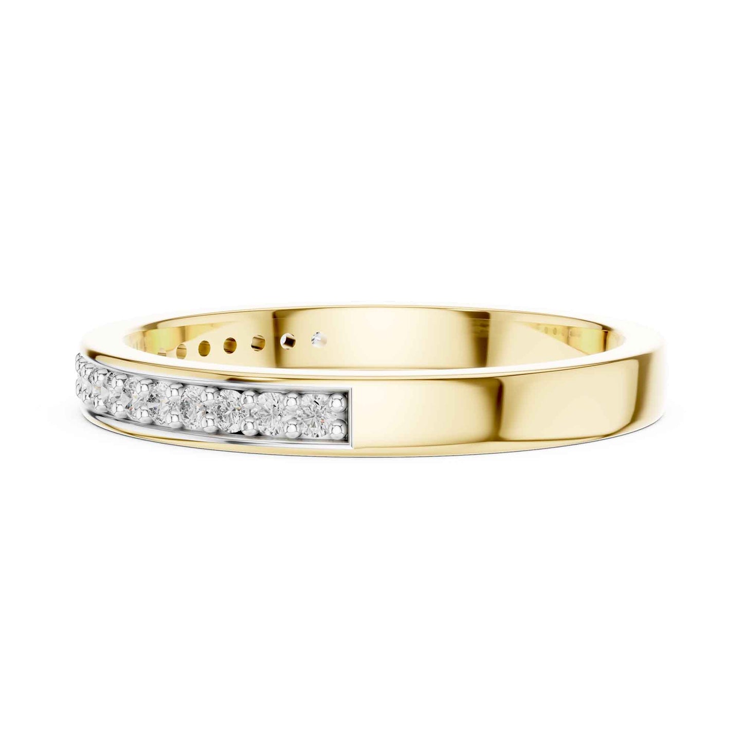 Simple Lab Created Diamond Band with Channel Stones