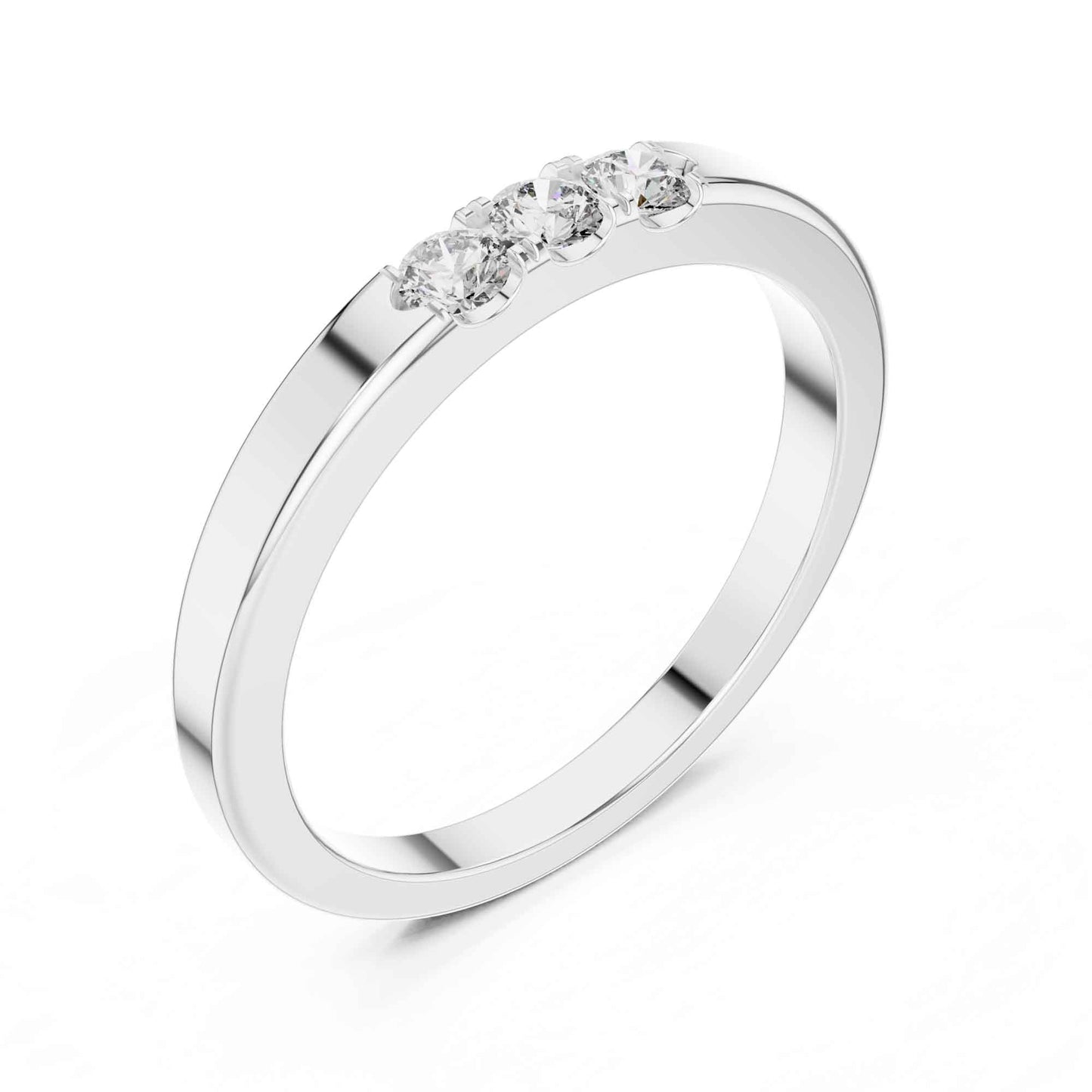 Premium Three Stone Lab Grown Diamond Band