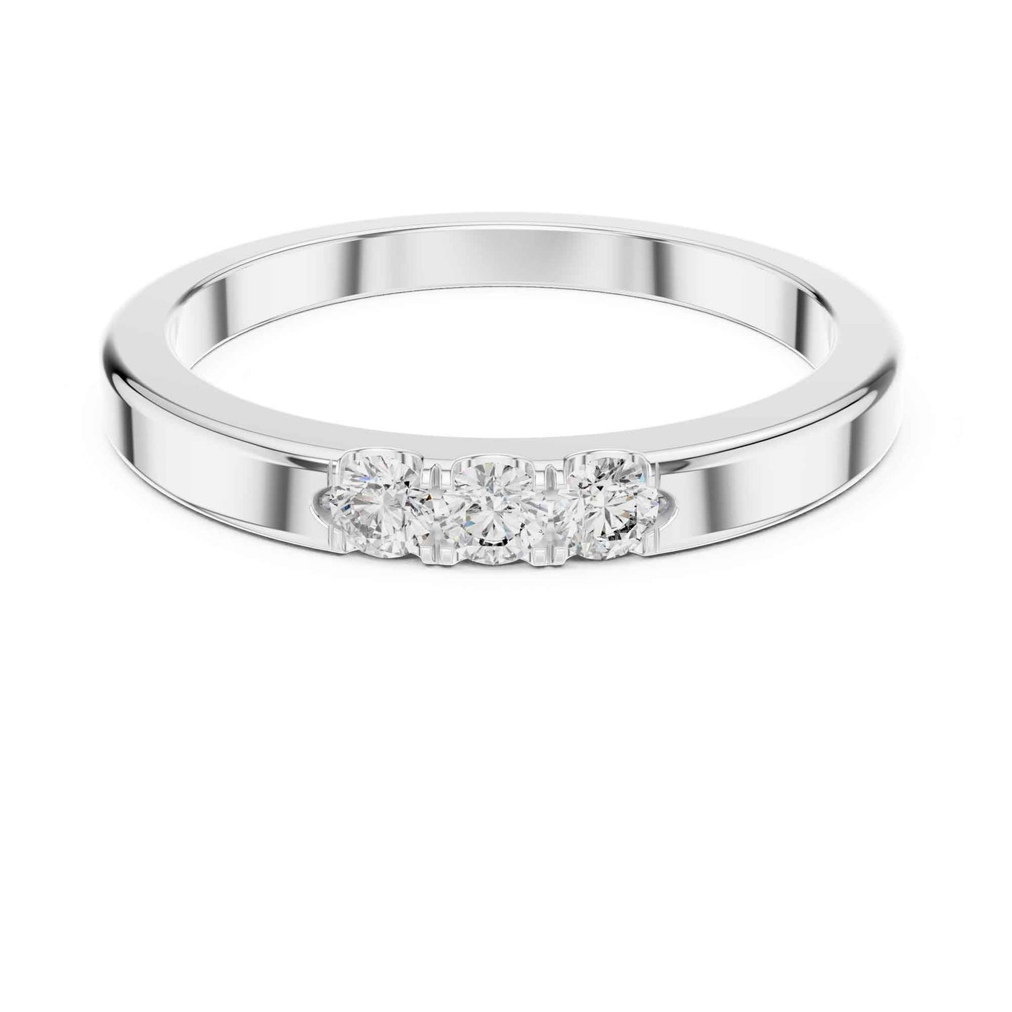 Premium Three Stone Lab Grown Diamond Band