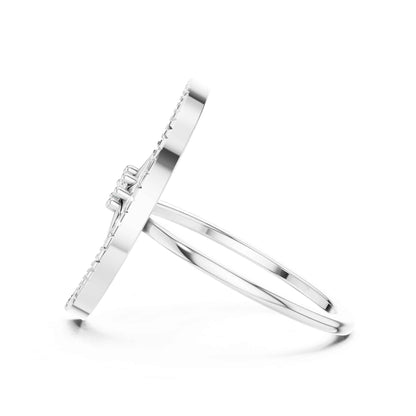 Celestial Moon and Star Lab Grown Diamond Statement Ring