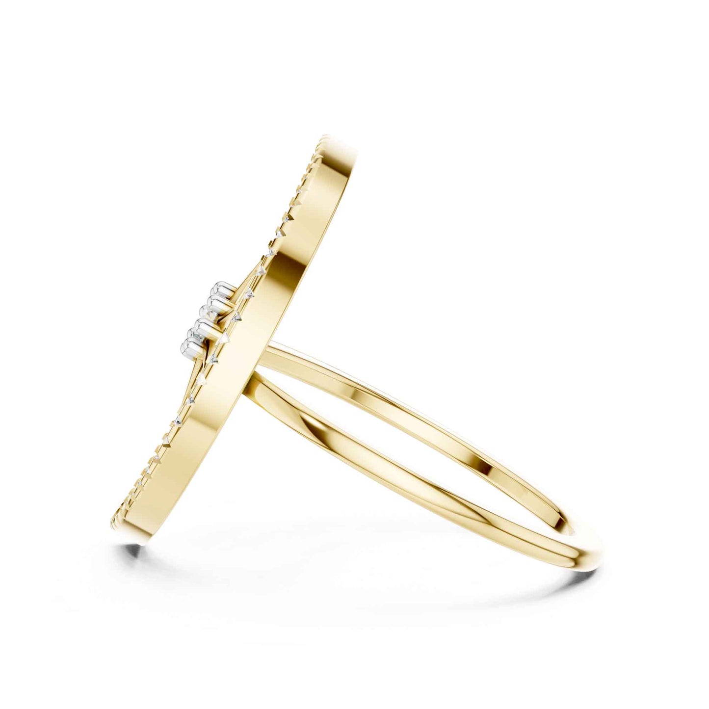 Celestial Moon and Star Lab Grown Diamond Statement Ring