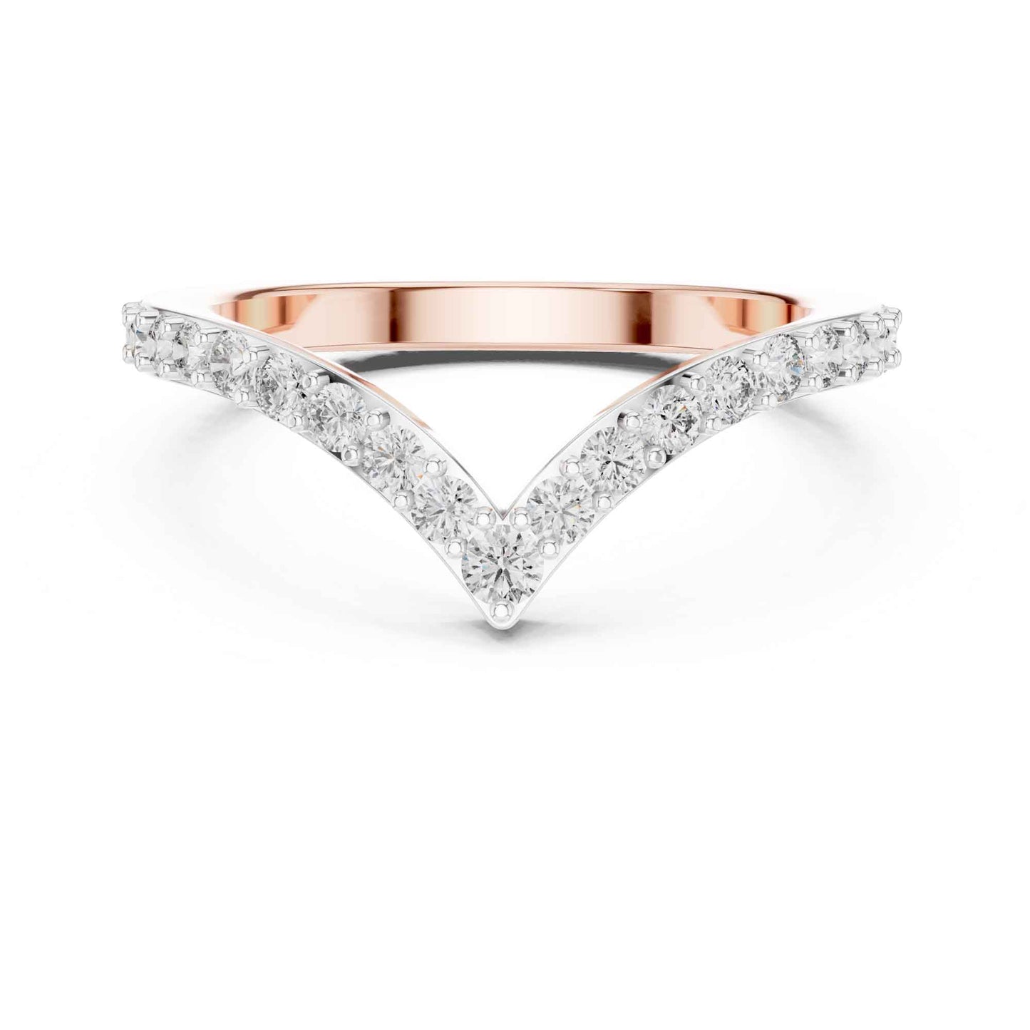 V-Shaped Lab Grown Diamond Chevron Wedding Band