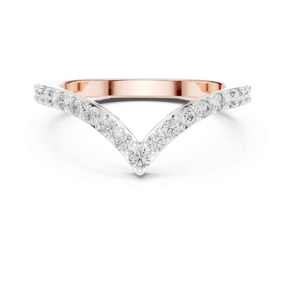 V-Shaped Lab Grown Diamond Chevron Wedding Band