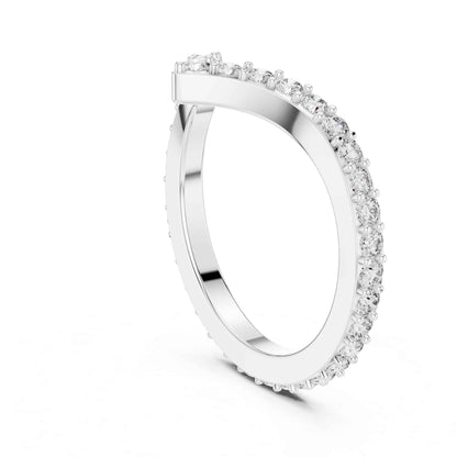V-Shaped Lab Grown Diamond Chevron Wedding Band