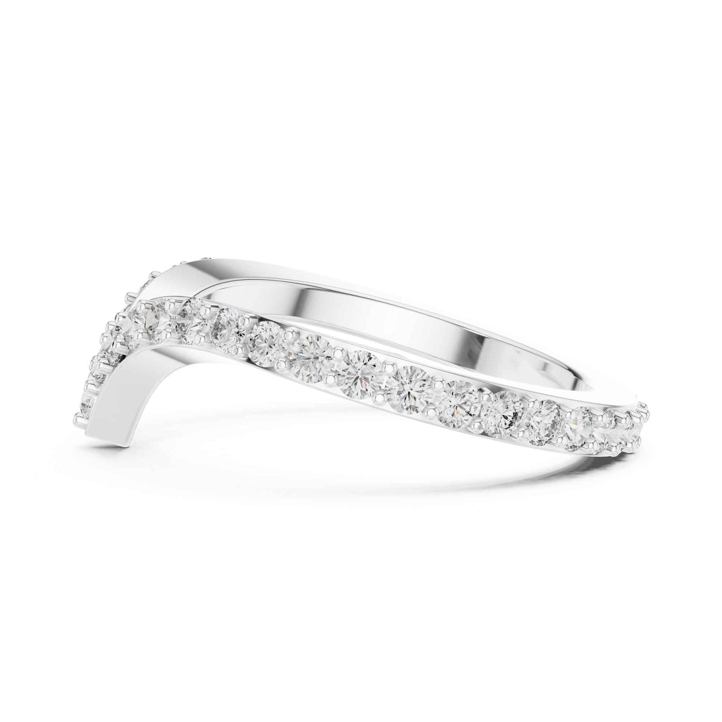 V-Shaped Lab Grown Diamond Chevron Wedding Band