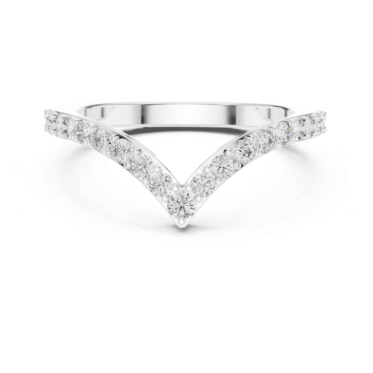V-Shaped Lab Grown Diamond Chevron Wedding Band