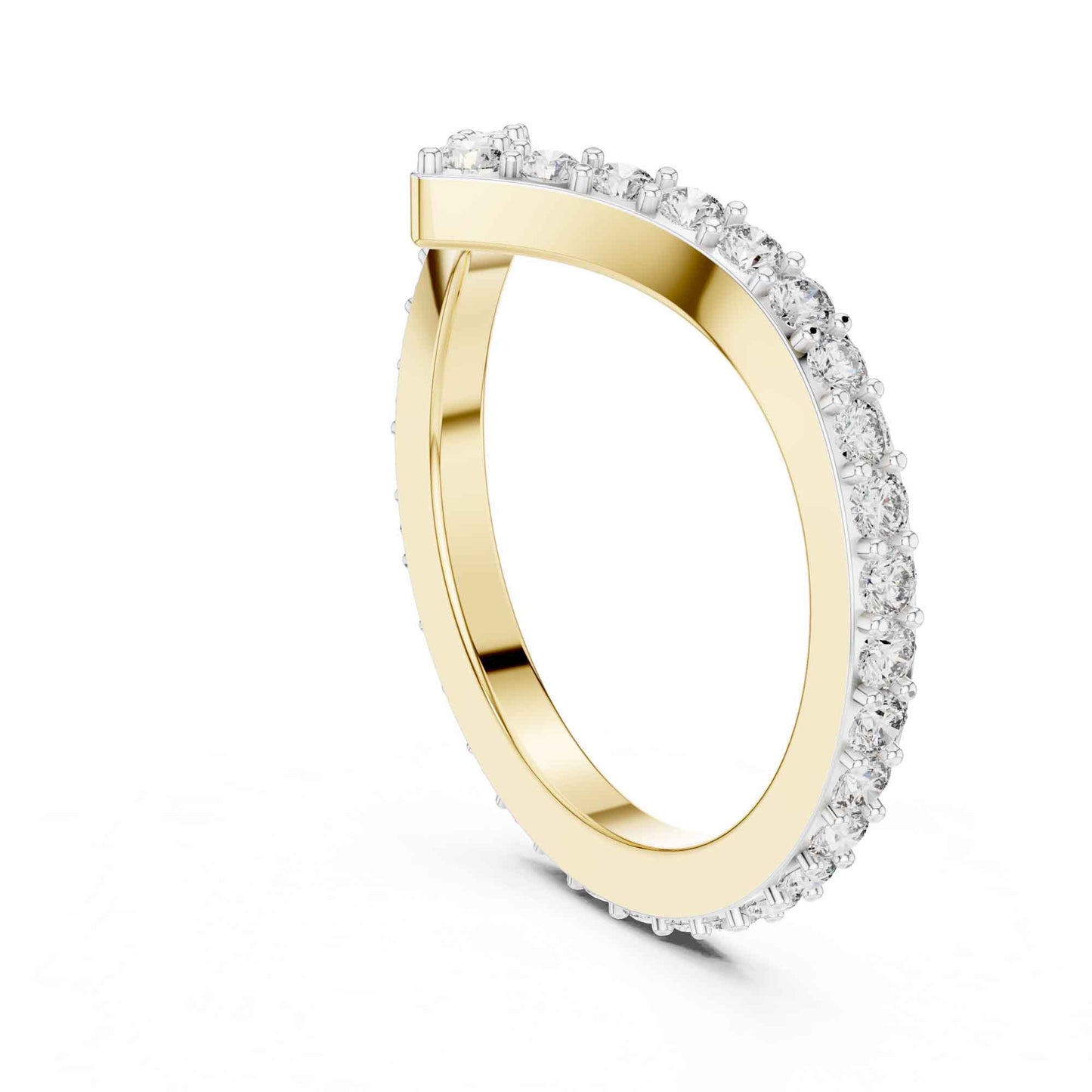 V-Shaped Lab Grown Diamond Chevron Wedding Band