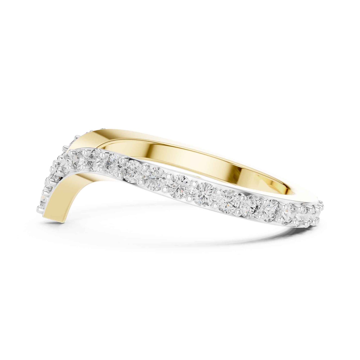 V-Shaped Lab Grown Diamond Chevron Wedding Band