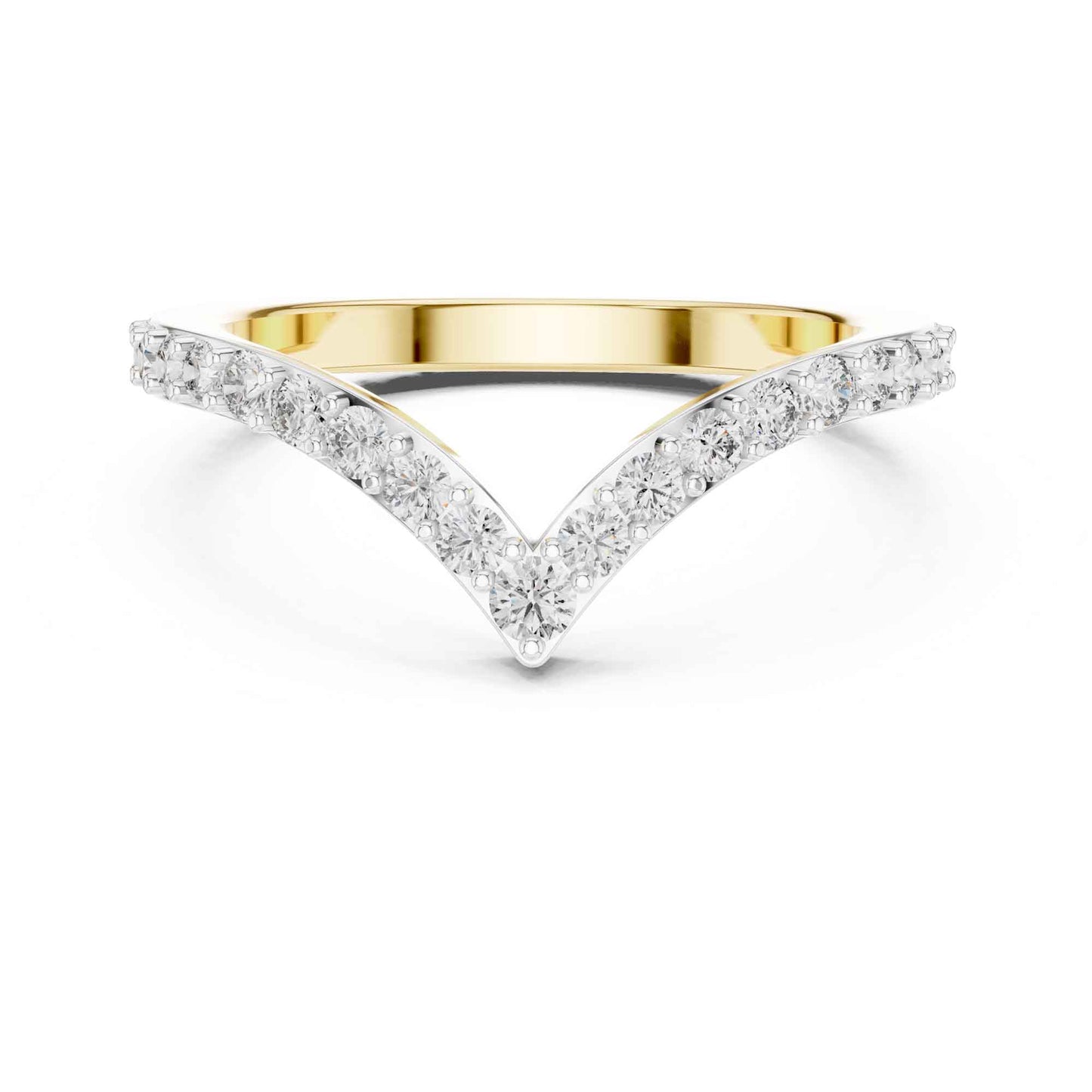 V-Shaped Lab Grown Diamond Chevron Wedding Band