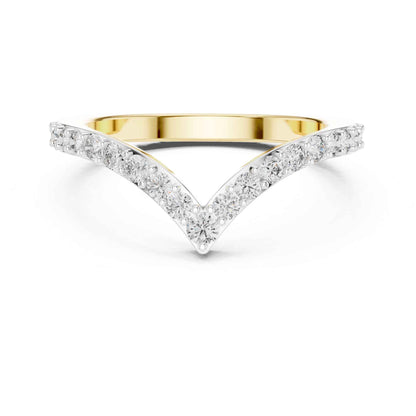 V-Shaped Lab Grown Diamond Chevron Wedding Band