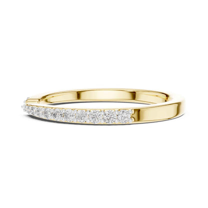 Open Band Lab Grown Diamond Ring with Pave Set Ends