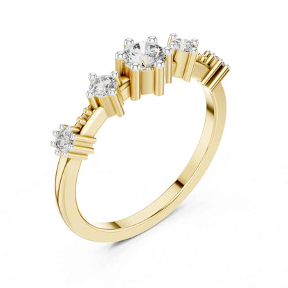 0.30 Carat Three Stone Lab Grown Diamond Ring with Baguette Side Accents