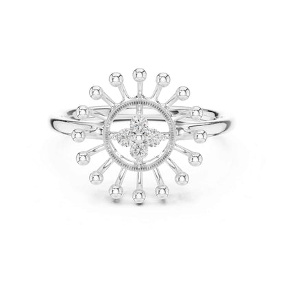 Unique Halo Style Lab Grown Diamond Ring with Starburst Detailing