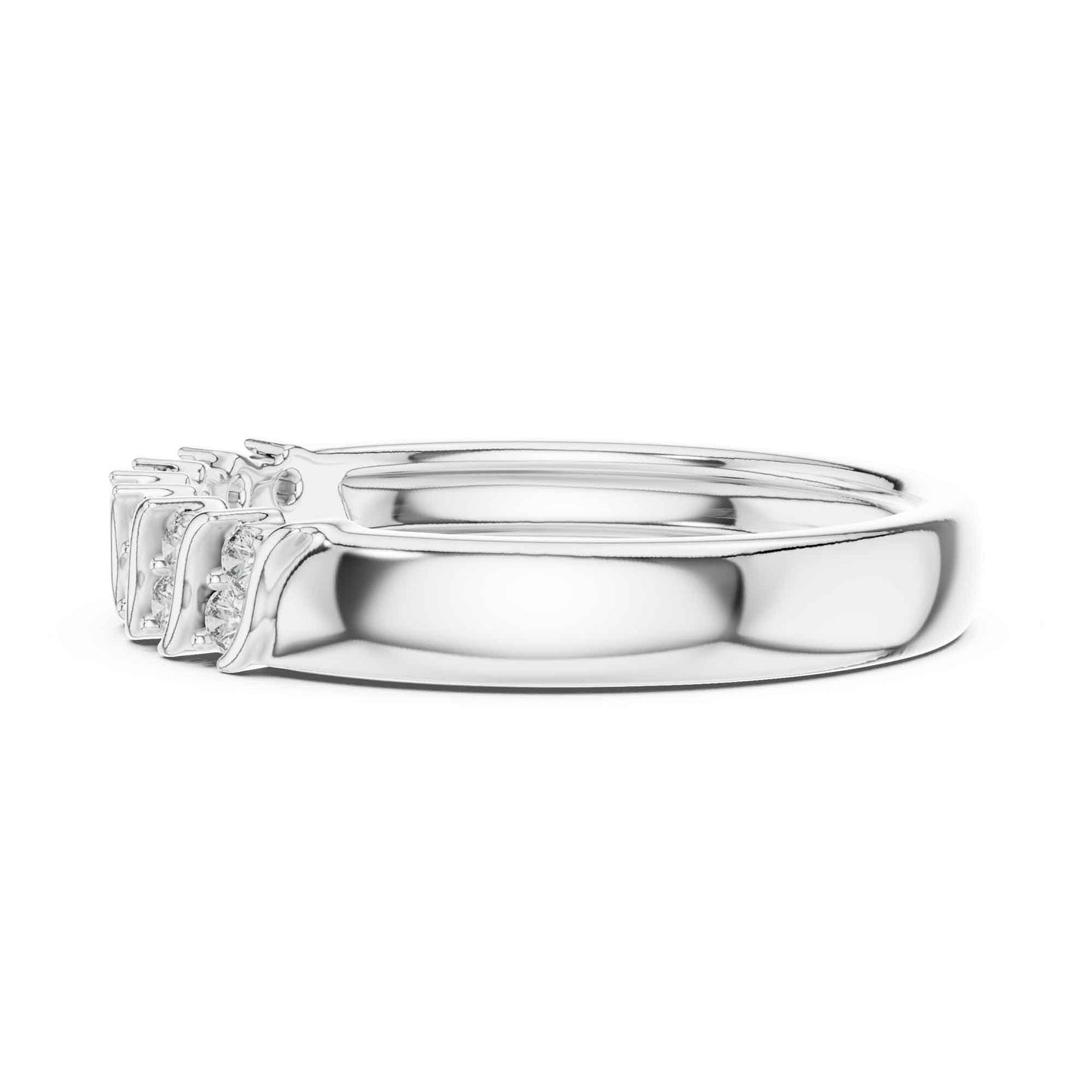 Elegant Lab Grown Diamond Band Ring with Wave-Inspired Prong Design