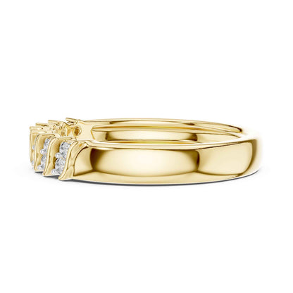 Elegant Lab Grown Diamond Band Ring with Wave-Inspired Prong Design