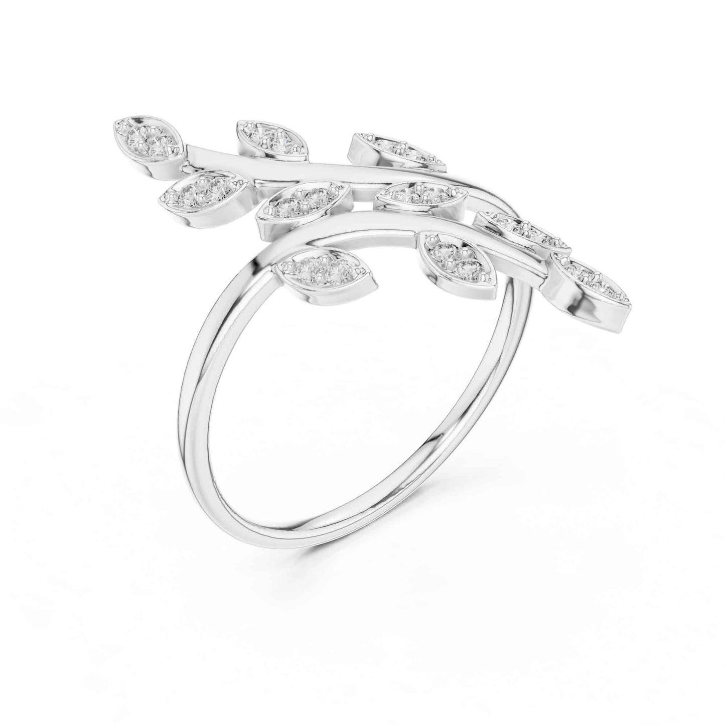 Signature Leaf Design Lab Grown Diamond Ring