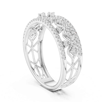 Wide Lattice Lab Grown Diamond Pavé Statement Ring