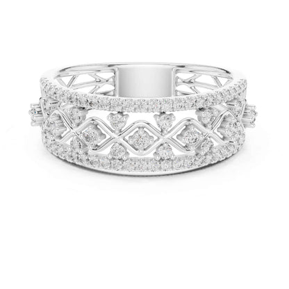 Wide Lattice Lab Grown Diamond Pavé Statement Ring