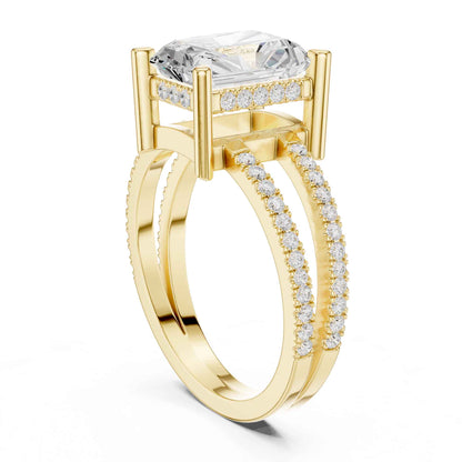 3 Carat Radiant Cut Diamond Engagement Ring Pavé Setting