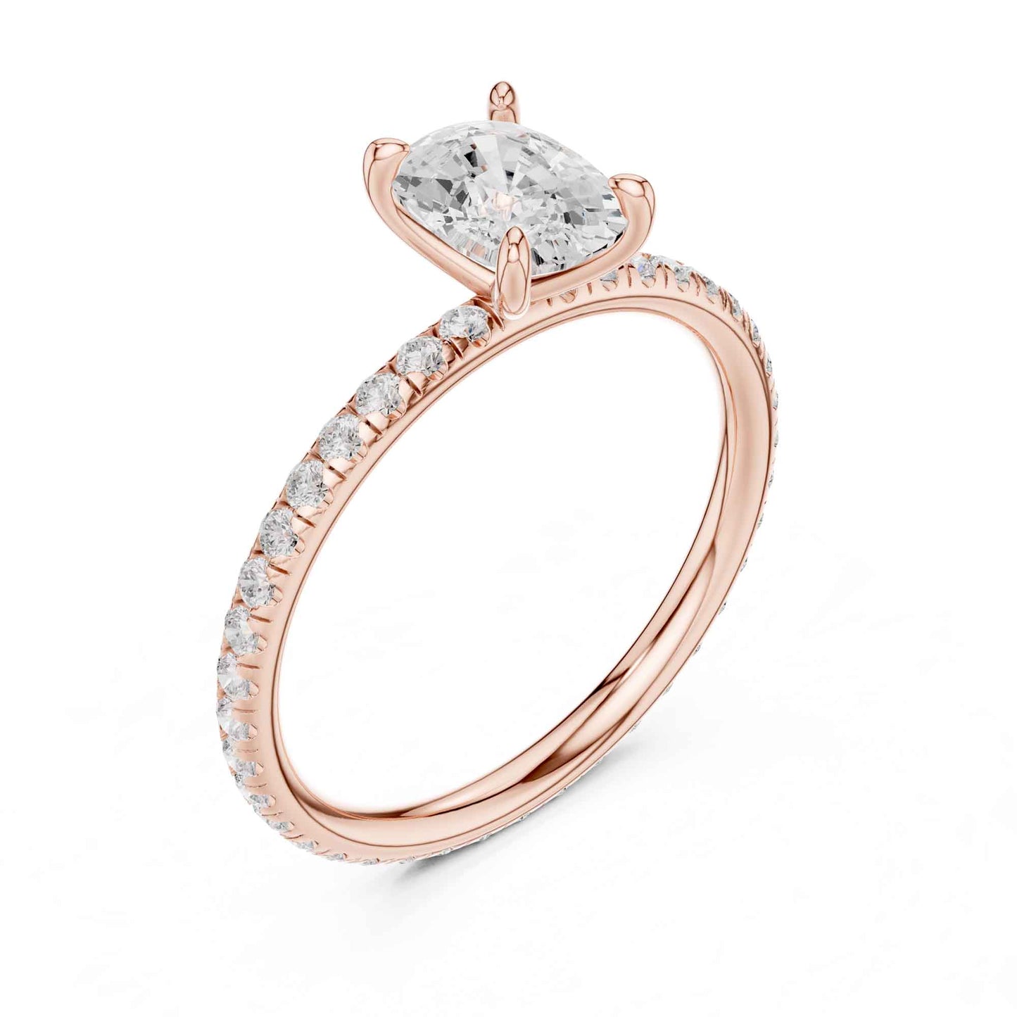 1 Carat Cushion Cut Diamond Engagement Ring with Pavé Side Diamonds