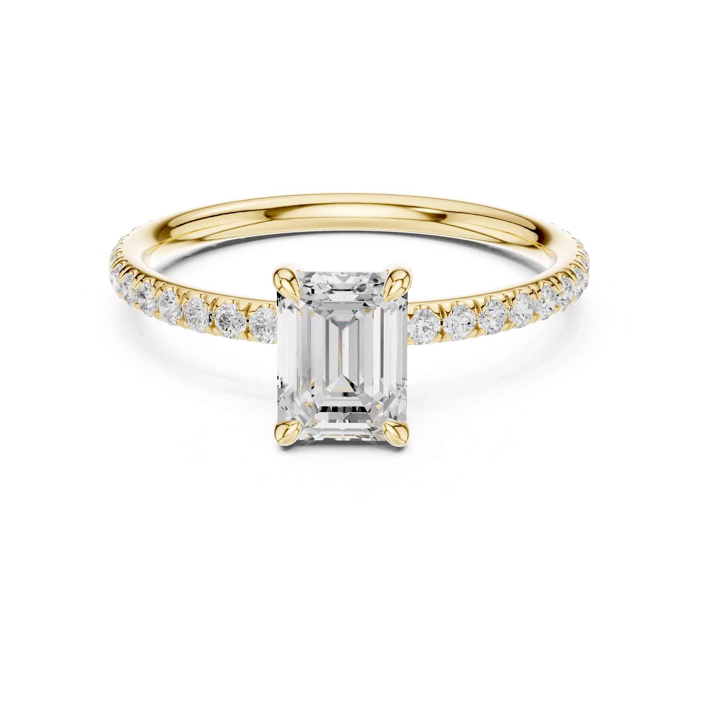 1 Carat Emerald Cut Lab Grown Diamond Engagement Ring