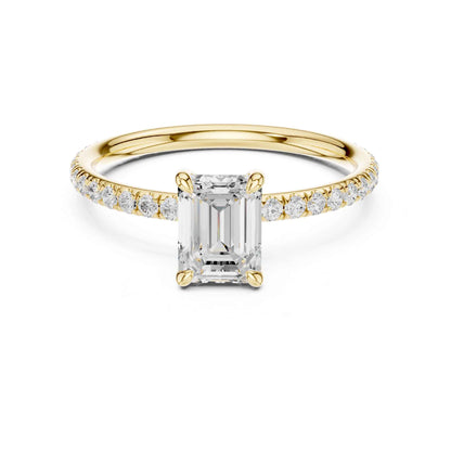 1 Carat Emerald Cut Lab Grown Diamond Engagement Ring