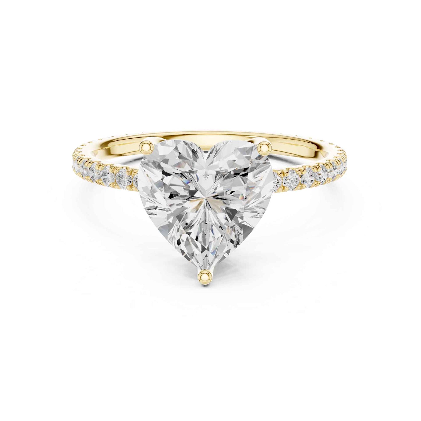 2.5 Carat Heart Cut Lab Grown Diamond Engagement Ring with Pavé Band