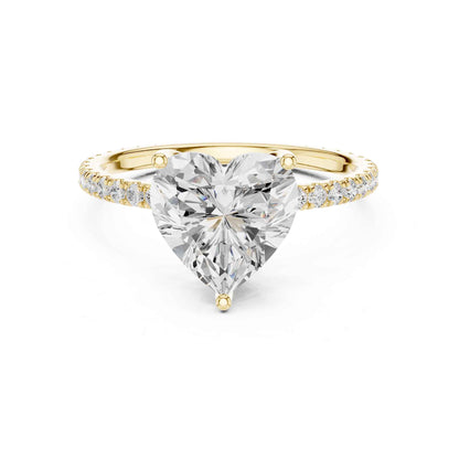 2.5 Carat Heart Cut Lab Grown Diamond Engagement Ring with Pavé Band