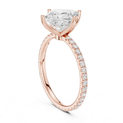 2.5 Carat Princess Cut Lab Grown Diamond Pavé Engagement Ring